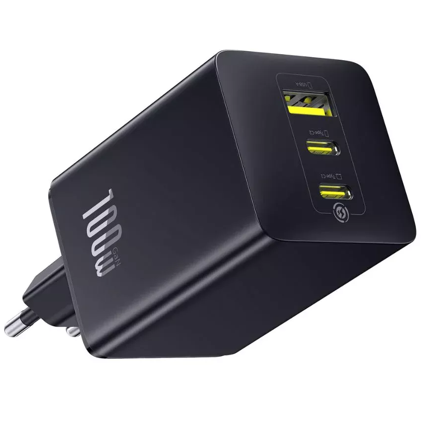 Sieťová nabíjačka Baseus EnerFill FE11, 100W, 5A, 1 x USB-A - 2 x USB-C, Sivá P10182102123