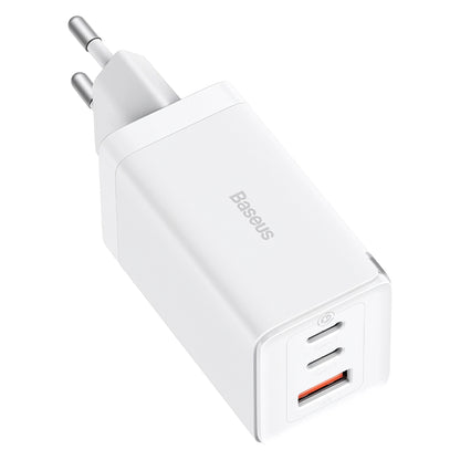 Baseus GaN5 Pro Network Charger, 65W, 3.25A, 1 x USB-A - 2 x USB-C, White CCGP120202