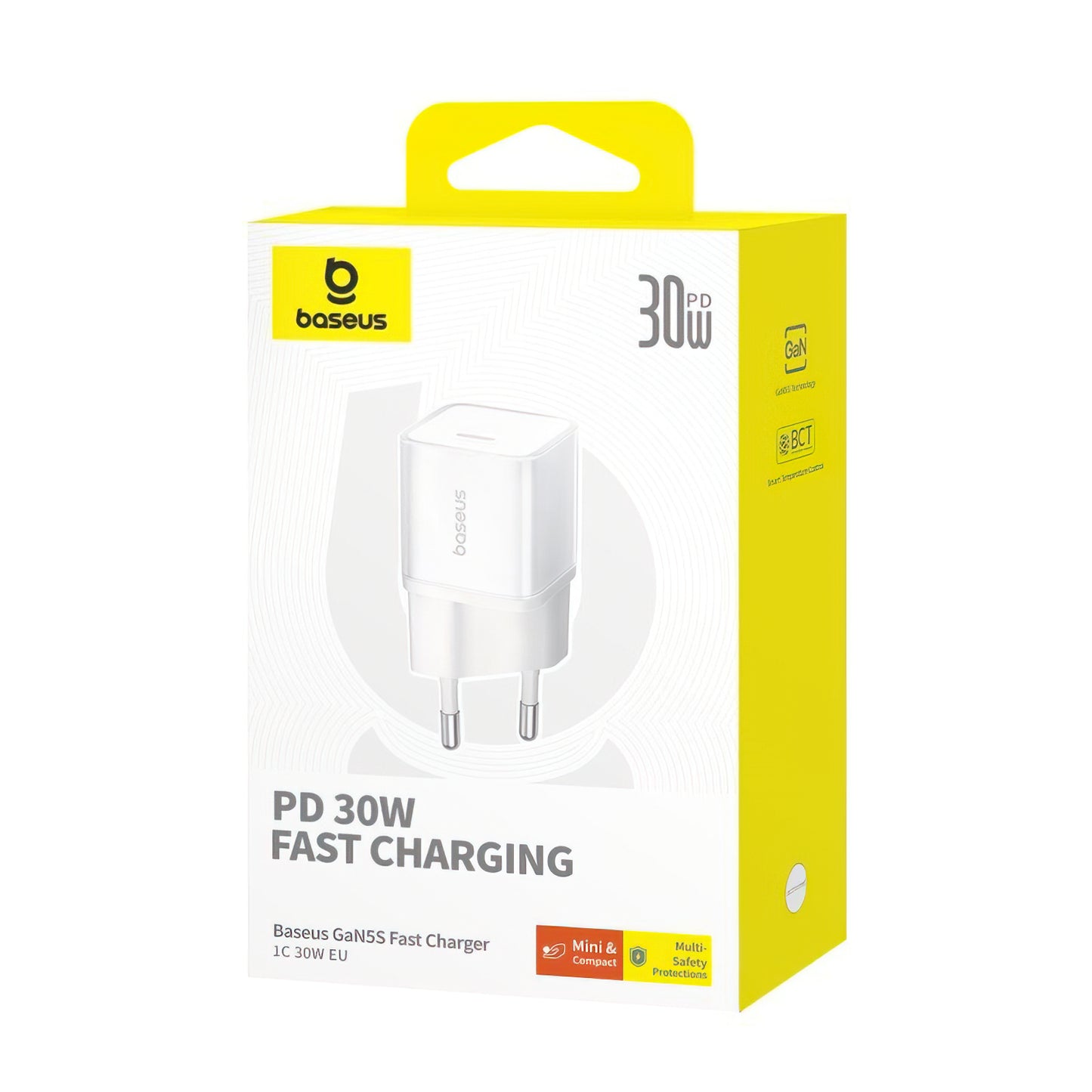 Sieťová nabíjačka Baseus GaN5S, 30W, 3A, 1 x USB-C, Biela P10162504213-00