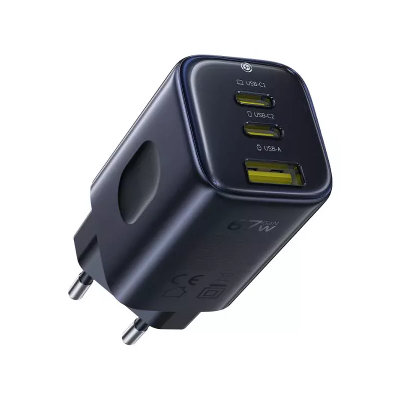 Sieťová nabíjačka Baseus PicoGo AE11, 67W, 1 x USB-A - 2 x USB-C, Čierna E0121200
