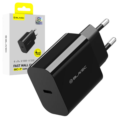 Sieťová nabíjačka Blavec BC-7, 45W, 3A, 1 x USB-C, Čierna