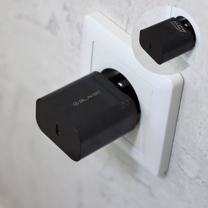 Sieťová nabíjačka Blavec BC-7, 45W, 3A, 1 x USB-C, Čierna