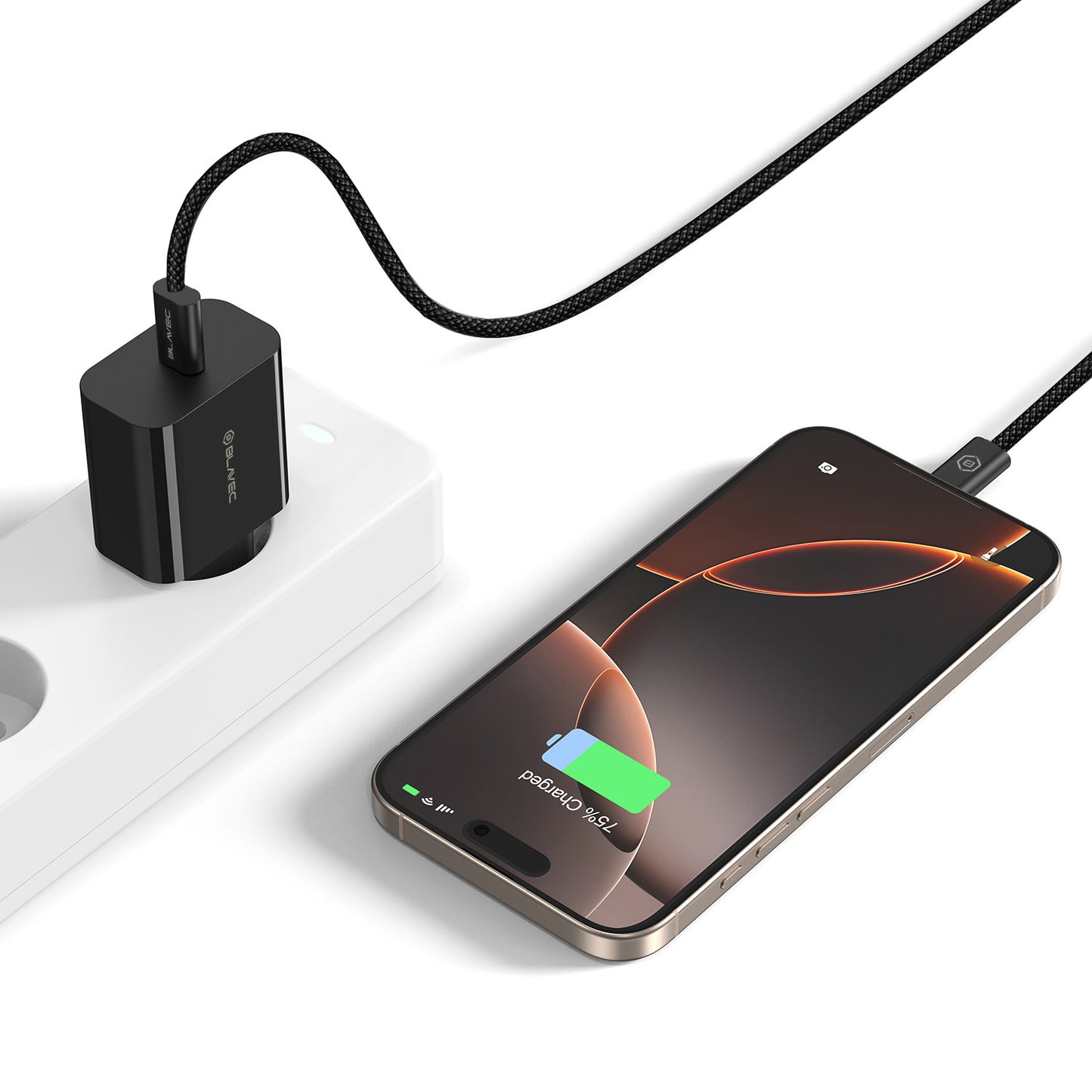 Sieťová nabíjačka Blavec BC-7, 45W, 3A, 1 x USB-C, Čierna