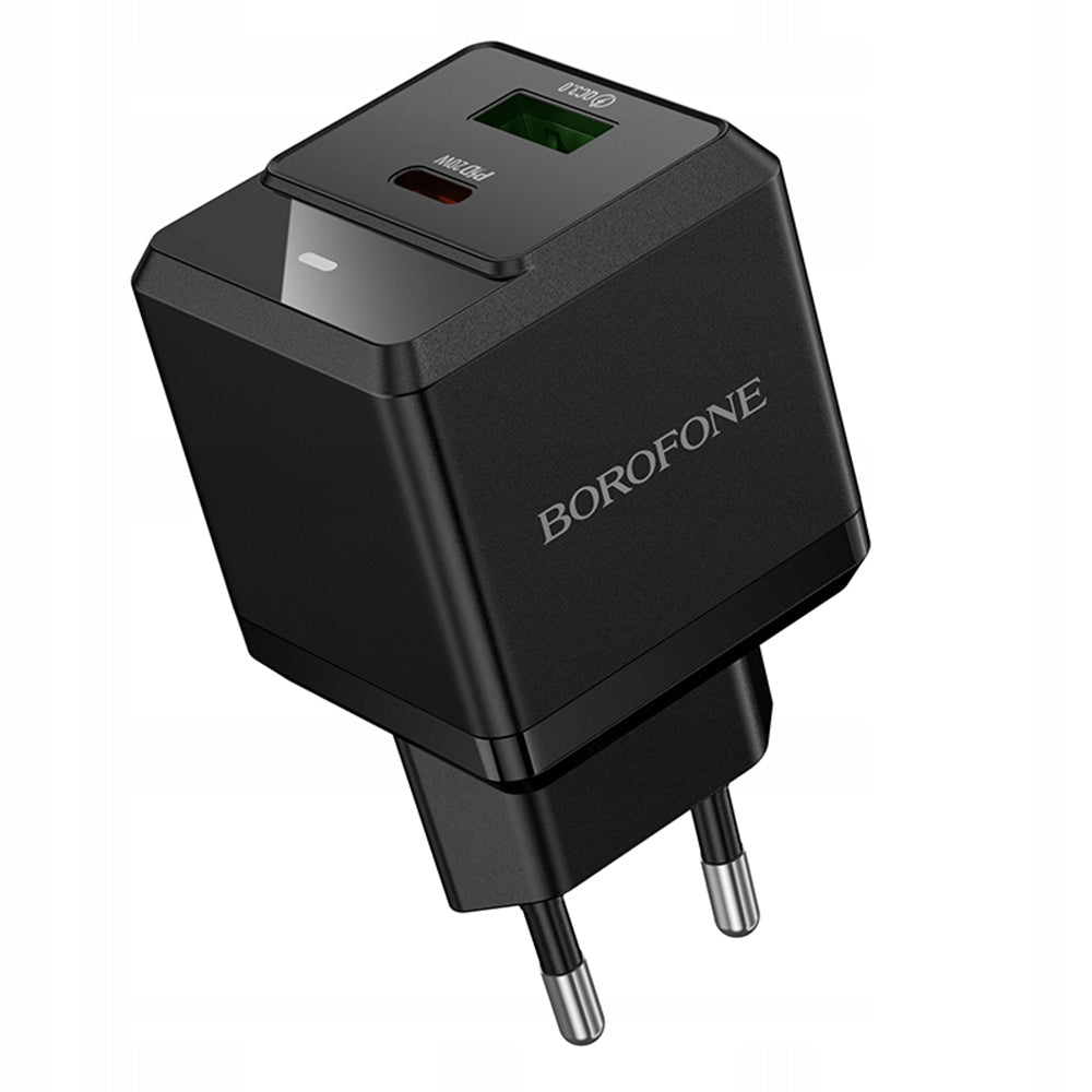 Sieťová nabíjačka Borofone BN19 Intenso, 20W, 3A, 1 x USB-A - 1 x USB-C, Čierna