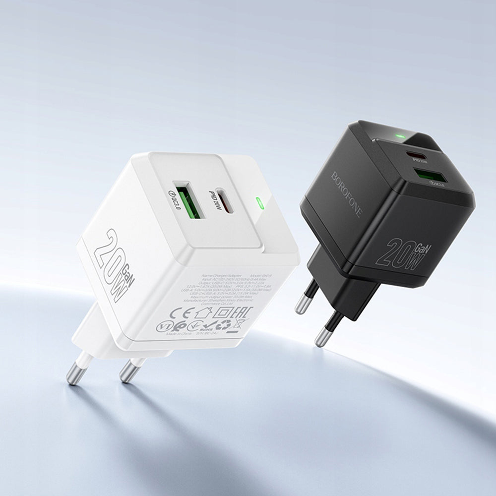 Sieťová nabíjačka Borofone BN19 Intenso, 20W, 3A, 1 x USB-A - 1 x USB-C, Čierna