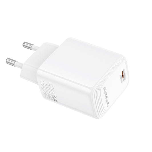Sieťová nabíjačka Borofone BN28 Fuente, 30W, 3A, 1 x USB-C, Biela