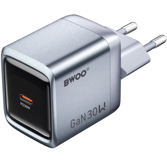 Sieťová nabíjačka BWOO BO-CDA236, 30W, 3A, 1 x USB-C, sivá