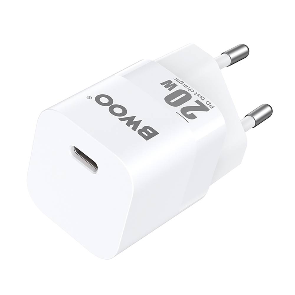 Sieťová nabíjačka BWOO CDA155, 20W, 3A, 1 x USB-C, biela