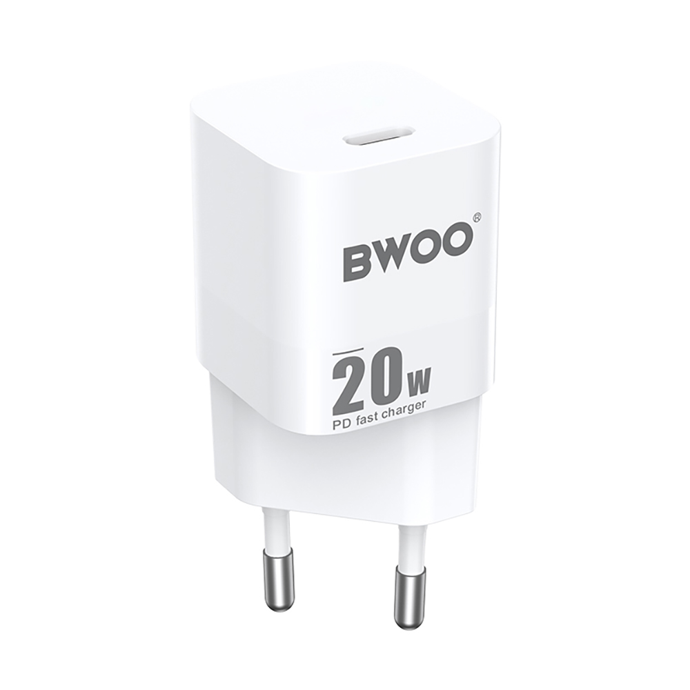 Sieťová nabíjačka BWOO CDA155, 20W, 3A, 1 x USB-C, biela
