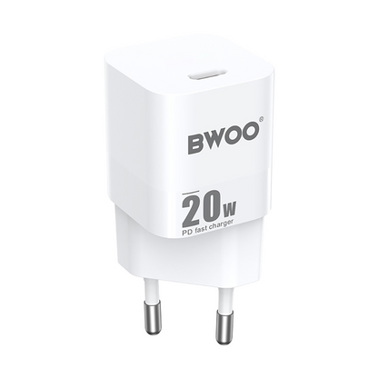 Sieťová nabíjačka BWOO CDA155, 20W, 3A, 1 x USB-C, biela