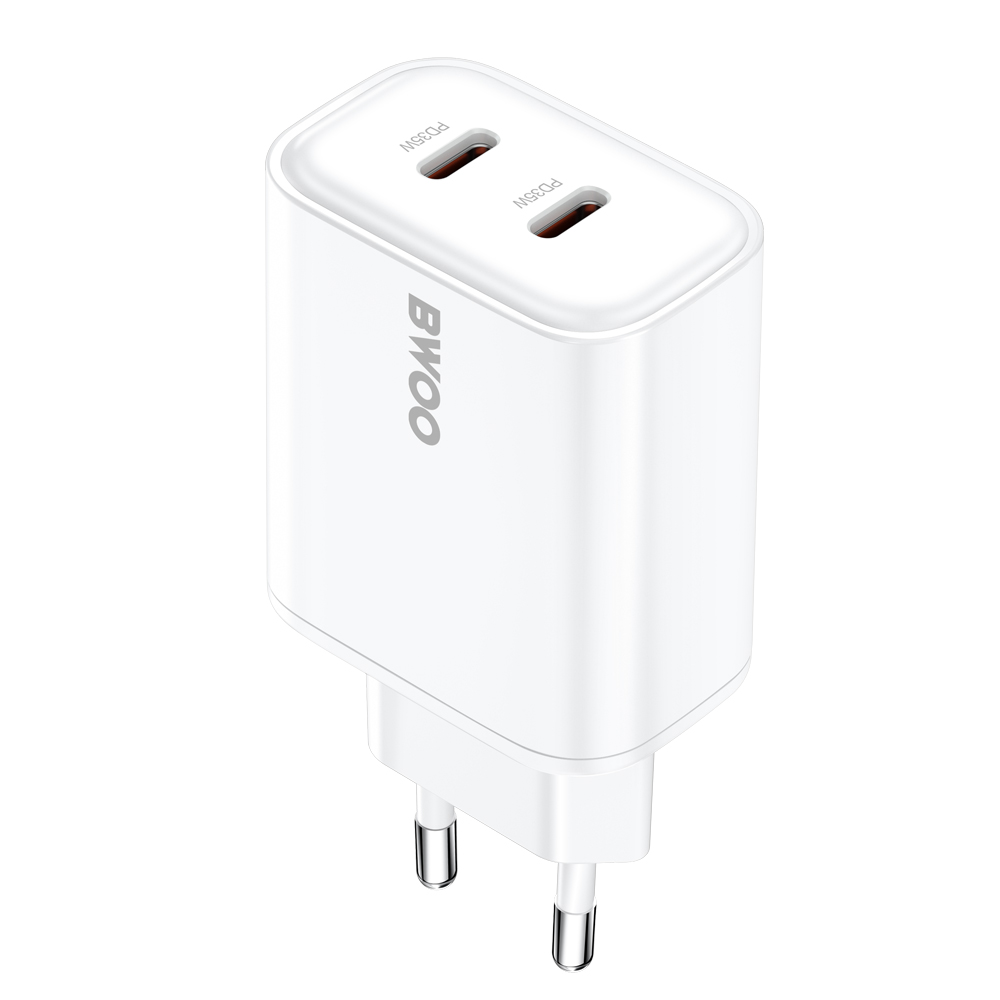Sieťová nabíjačka BWOO CDA206, 35W, 3A, 2 x USB-C, biela
