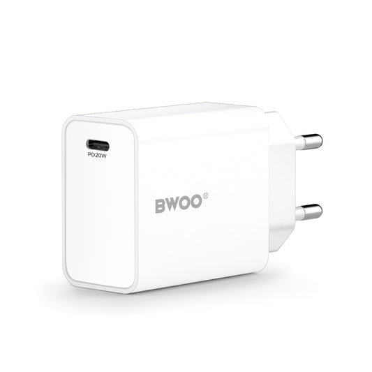 Sieťová nabíjačka BWOO CDA226, 20W, 3A, 1 x USB-C, Biela