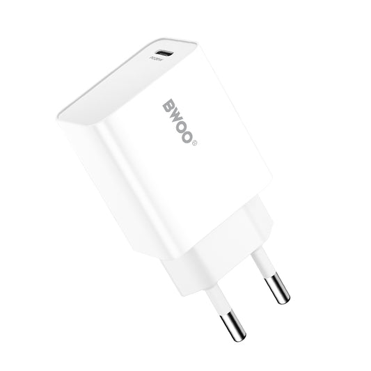 Sieťová nabíjačka BWOO CDA226, 20W, 3A, 1 x USB-C, Biela