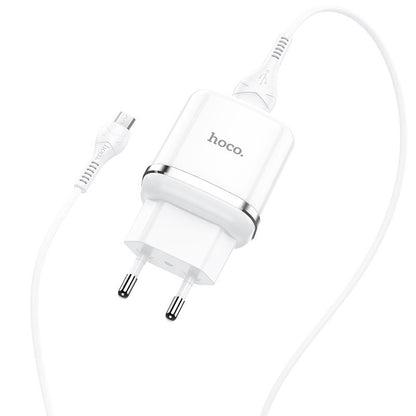 Sieťová nabíjačka s káblom microUSB HOCO N3, 18W, 3A, 1 x USB-A, Biela