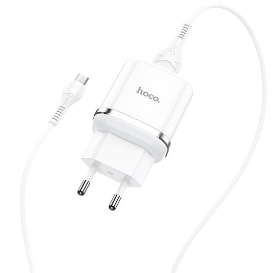Sieťová nabíjačka s káblom microUSB HOCO N3, 18W, 3A, 1 x USB-A, Biela