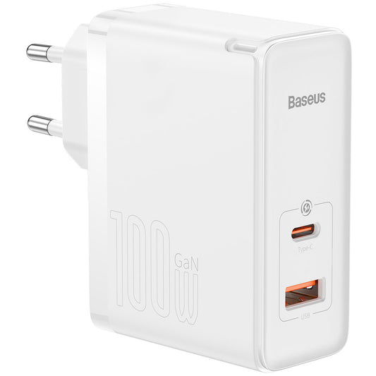 Sieťová nabíjačka s káblom USB-C Baseus GaN5 Pro, 100W, 3A, 1 x USB-A - 1 x USB-C, Biela CCGP090202