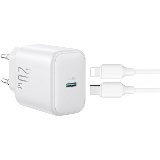 Sieťová nabíjačka s káblom Lightning Joyroom JR-TCF20, 20W, 3A, 1 x USB-C, Biela