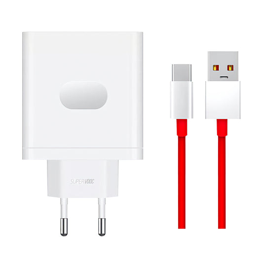 Sieťová nabíjačka s káblom USB-C OnePlus VCBA0BEH, 100W, 9.1A, 1 x USB-A, Biela 5461100521