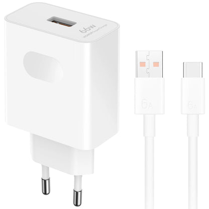 Sieťová nabíjačka s káblom USB-C Honor HN-110600E00, 66W, 6A, 1 x USB-A, Biela 5503AAHX