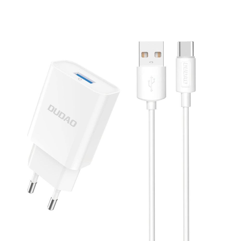 Sieťová nabíjačka s káblom USB-C Dudao A4EU, 10W, 2.1A, 1 x USB-A, Biela
