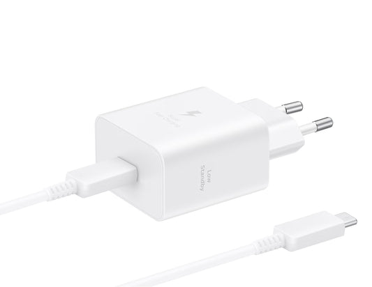 Sieťová nabíjačka s káblom USB-C Samsung, 45W, 4.05A, 1 x USB-C, Biela EP-T4511XWEGEU