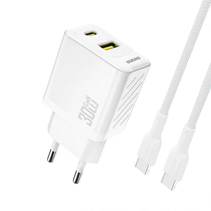 Sieťová nabíjačka s káblom USB-C Dudao A27TCEU, 30W, 1 x USB-A - 1 x USB-C, Biela