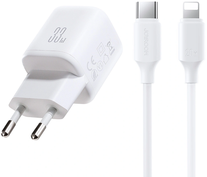 Sieťová nabíjačka s káblom Lightning Joyroom JR-TG7, 33W, 3A, 1 x USB-A - 1 x USB-C, Biela