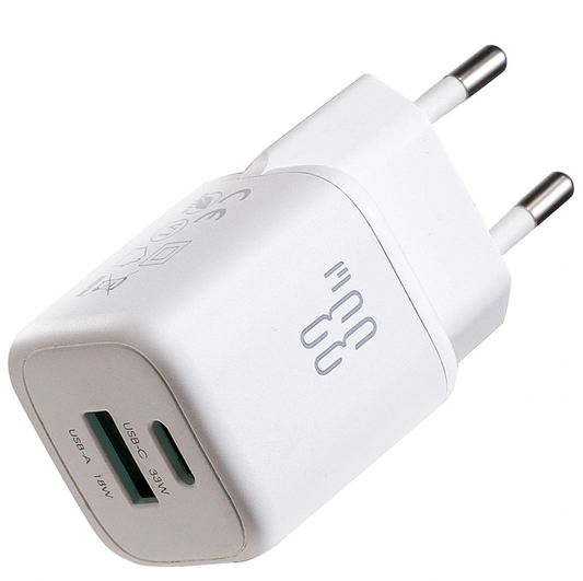 Sieťová nabíjačka s USB-C káblom Joyroom JR-TG7, 33W, 3A, 1 x USB-A - 1 x USB-C, biela
