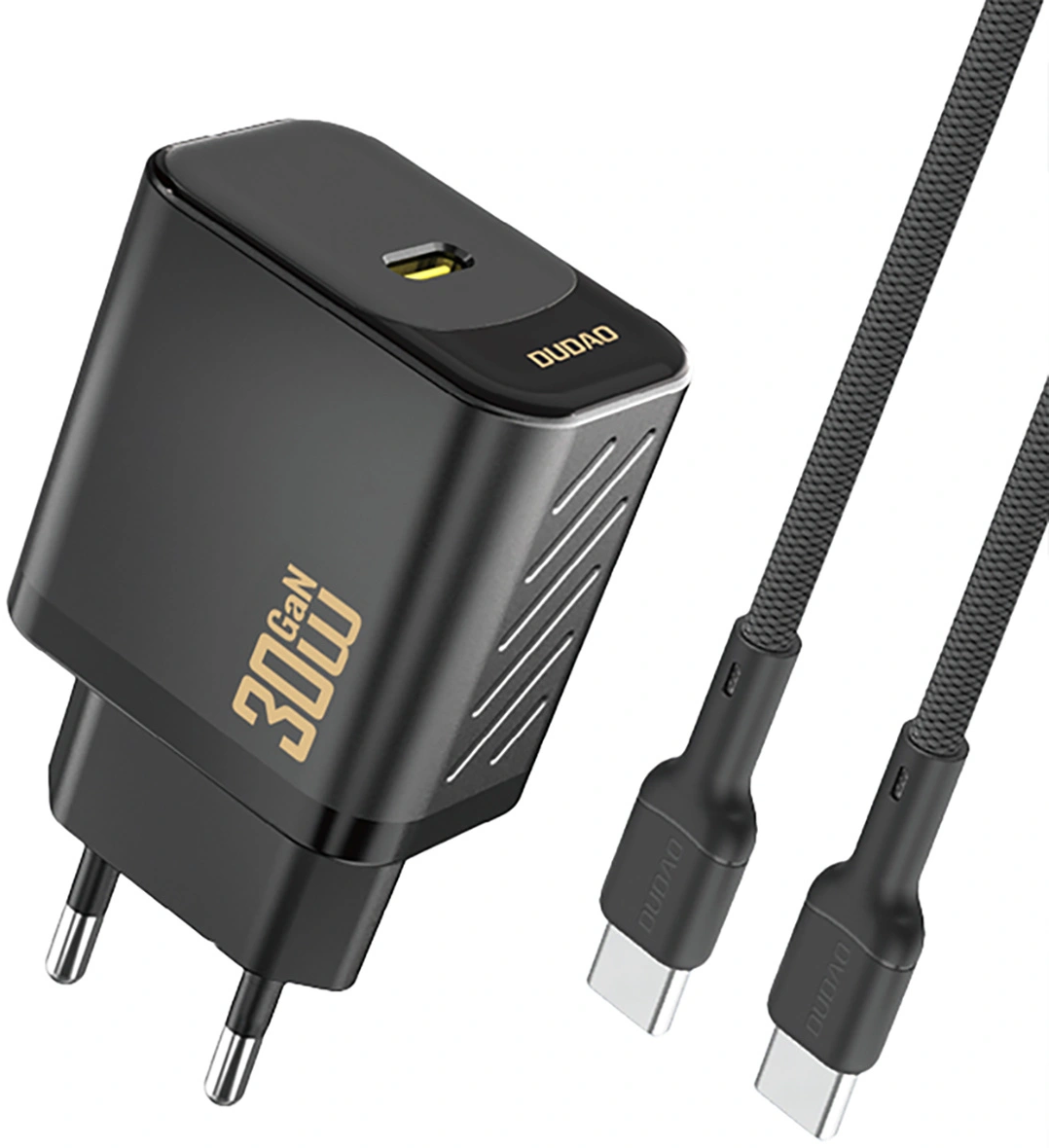 Sieťová nabíjačka s káblom USB-C Dudao A27PCEU, 30W, 3A, 1 x USB-C, čierna