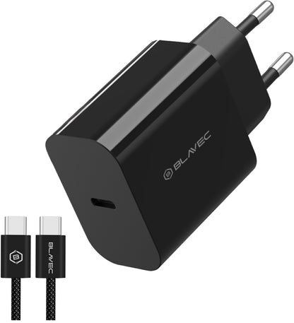 Sieťová nabíjačka s káblom USB-C Blavec BC-14, 30 W, 3 A, 1 × USB-C, čierna