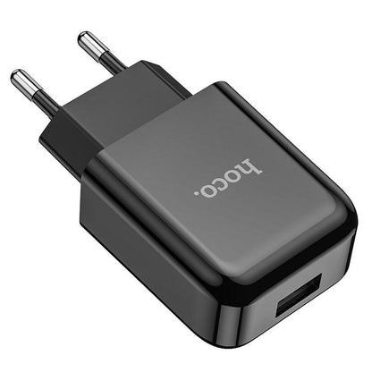 Sieťová nabíjačka s káblom USB-C HOCO N2, 10W, 2A, 1 x USB-A, Čierna