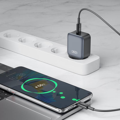 Sieťová nabíjačka s káblom Lightning XO Design L155, 30W, 3A, 1 x USB-C, čierna