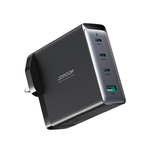 Sieťová nabíjačka s káblom USB-C Joyroom JR-TCG05UK, 140W, 5A, 1 x USB-A - 3 x USB-C, UK, čierna