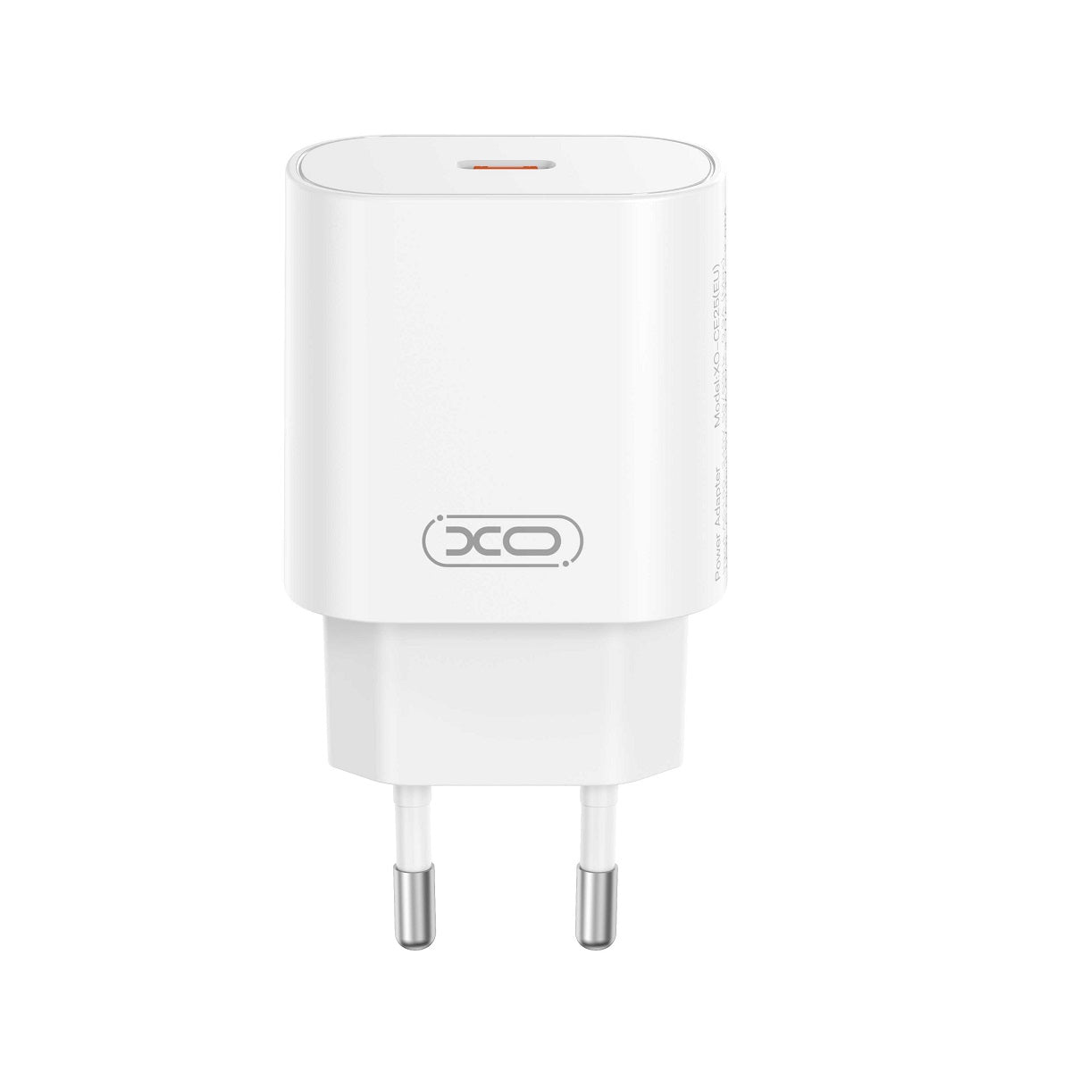 Sieťová nabíjačka s káblom USB-C XO Design CE25, 25W, 3A, 1 x USB-C, Biela