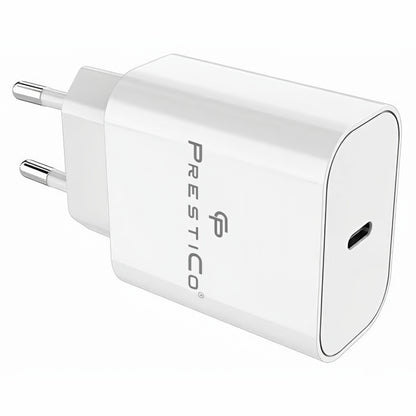 Sieťová nabíjačka s káblom USB-C Prestico F15S-C, 30W, 3A, 1 x USB-C, Biela