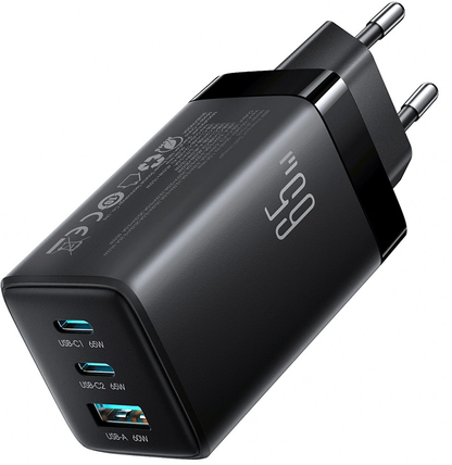 Sieťová nabíjačka s USB-C káblom Joyroom JR-TG10, 65W, 3,25A, 1 x USB-A - 2 x USB-C, čierna