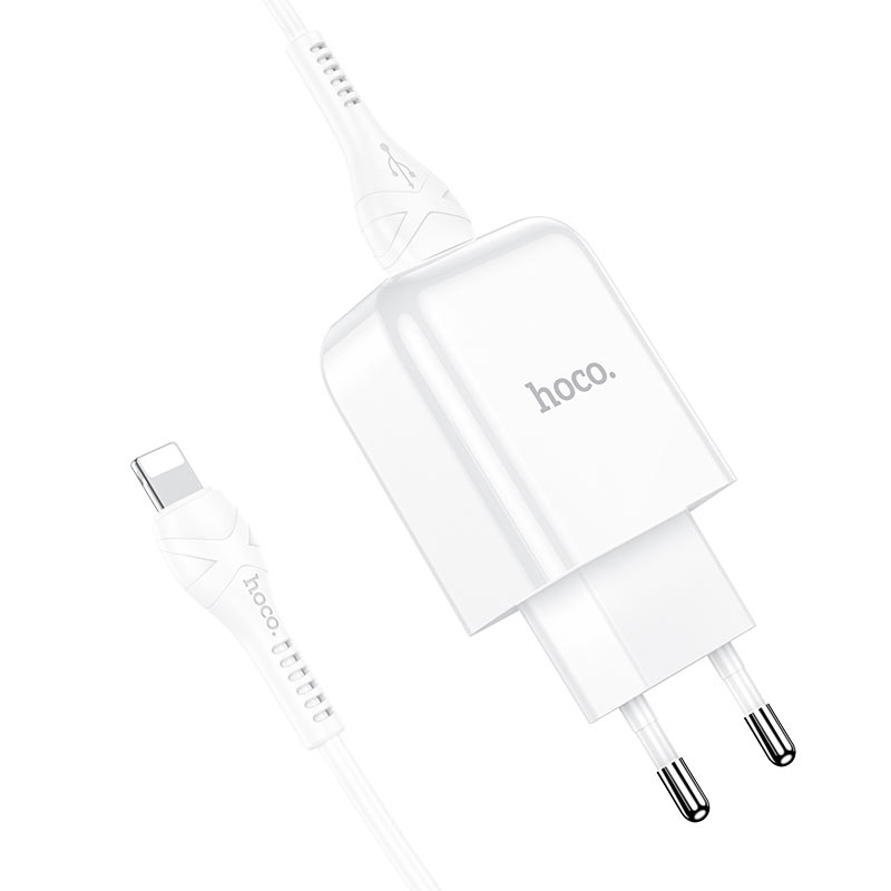 Sieťová nabíjačka s káblom Lightning HOCO N2, 10W, 2A, 1 x USB-A, Biela