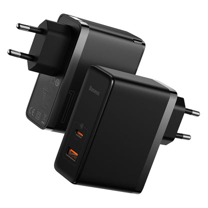 Baseus GaN5 Pro Network Charger with USB-C Cable, 100W, 3A, 1 x USB-A - 1 x USB-C, Black CCGP090201