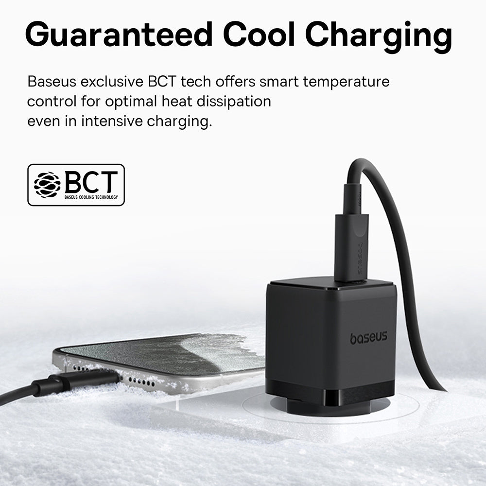 Sieťová nabíjačka s káblom USB-C Baseus Palm, 30W, 3A, 1 x USB-C, Čierna P10111605113-01
