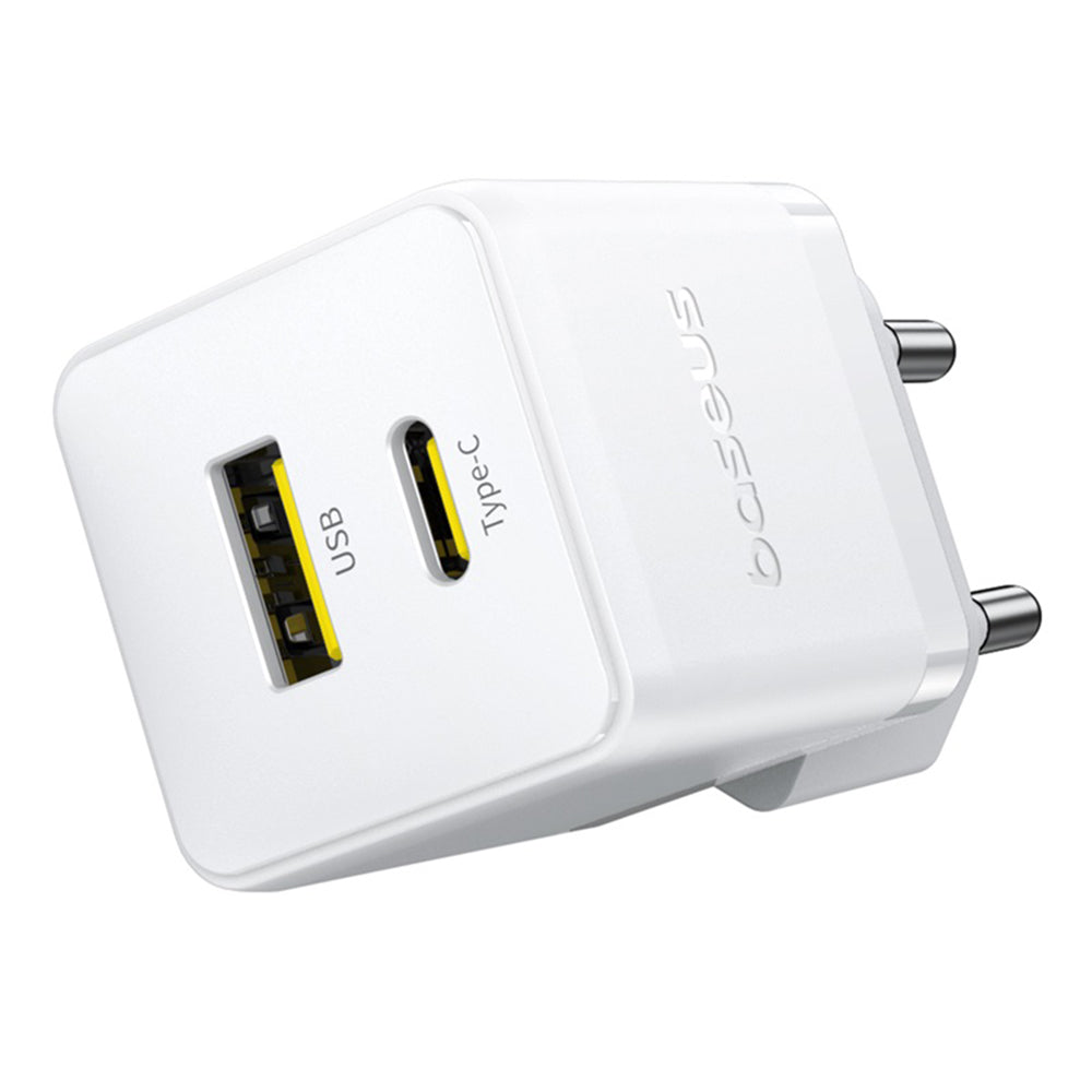 Sieťová nabíjačka s káblom USB-C Baseus Palm, 20W, 3A, 1 x USB-A - 1 x USB-C, Biela P10111608213-01