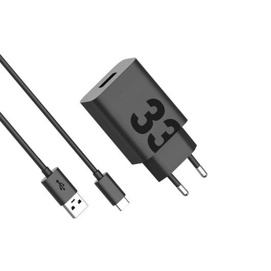Sieťová nabíjačka s káblom USB-C Motorola, 33W, 3A, 1 x USB-A, Čierna PG38C06448