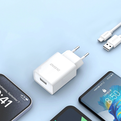 Sieťová nabíjačka s káblom USB-C Dudao A4EU, 10W, 2.1A, 1 x USB-A, Biela