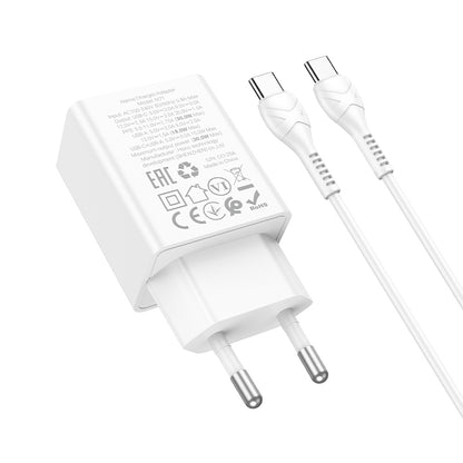Sieťová nabíjačka s káblom USB-C HOCO N71, 30W, 3A, 1 x USB-A - 1 x USB-C, Biela