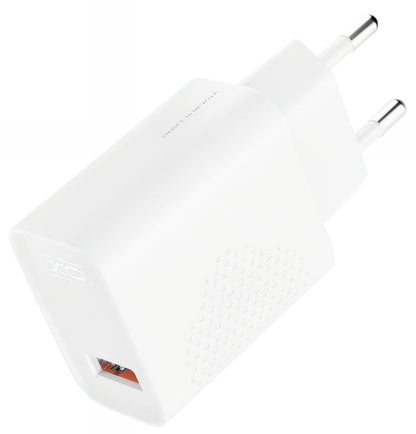 Sieťová nabíjačka s káblom microUSB XO Design L159, 18W, 3A, 1 x USB-A, Biela