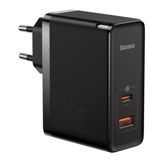 Sieťová nabíjačka s káblom USB-C Baseus GaN5 Pro, 100W, 3A, 1 x USB-A - 1 x USB-C, Čierna CCGP090201