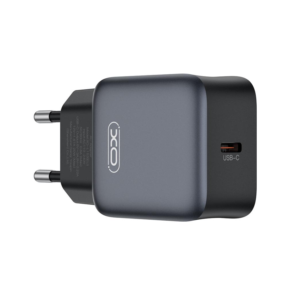 Sieťová nabíjačka s káblom Lightning XO Design L155, 30W, 3A, 1 x USB-C, čierna