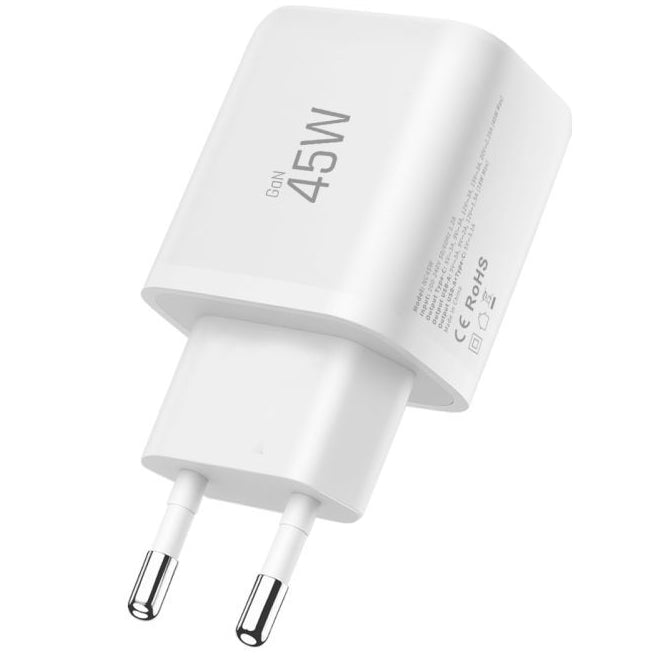 Sieťová nabíjačka s káblom USB-C Tech-Protect NCA45W, 45W, 3A, 1 x USB-A - 1 x USB-C, Biela