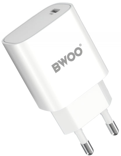 Network Charger with USB-C Cable BWOO CDA159, 20W, 3A, 1 x USB-C, White