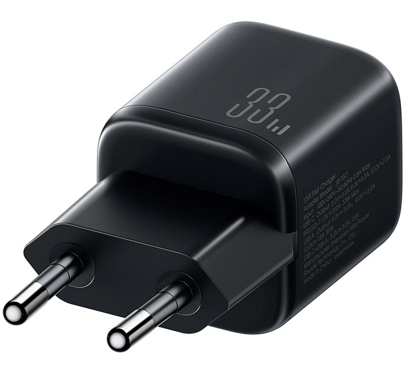 Sieťová nabíjačka s USB-C káblom Joyroom JR-TG7, 33W, 3A, 1 x USB-A - 1 x USB-C, čierna