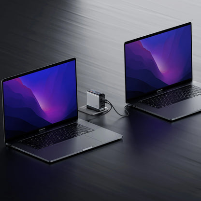 Sieťová nabíjačka s USB-C káblom Cuktech AD1204U Display, 120W, 6A, 1 x USB-A - 2 x USB-C, Strieborná